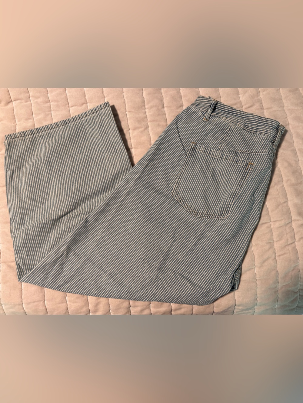 Striped Blue and White Barrel Pants